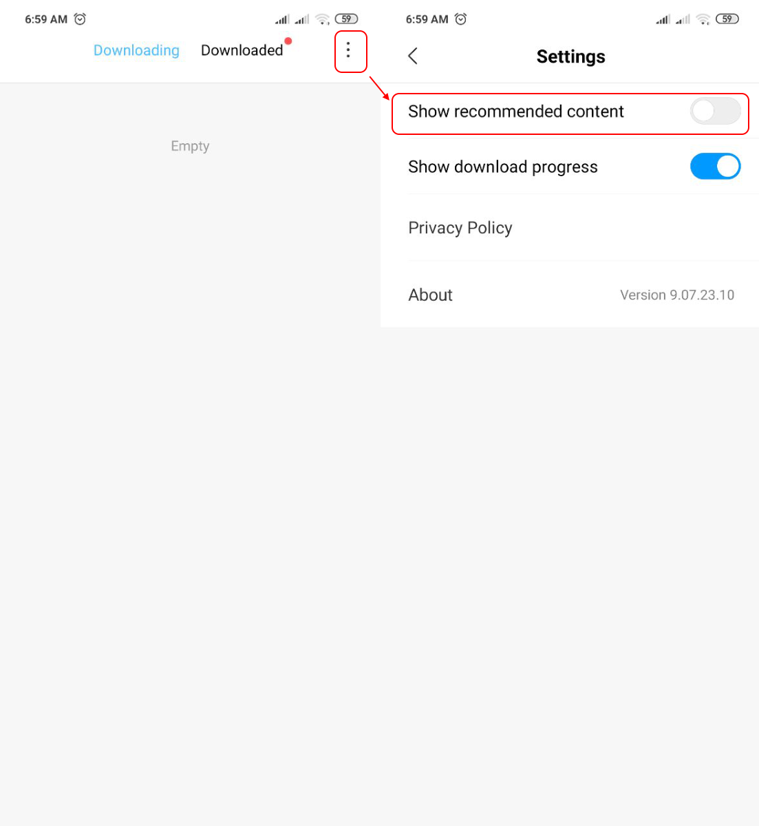 Disabling ads in the Xiaomi app Download