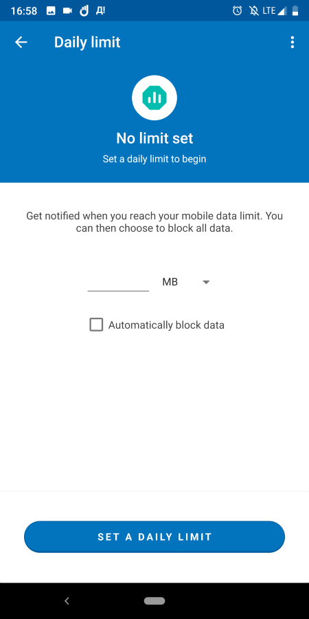 Data limits in Datally by Google