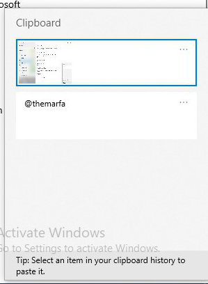 microsoft clipboard history