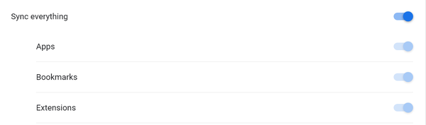 How to turn off sync for extensions in Google Chrome