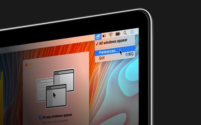 How to display all related windows on macOS