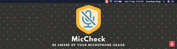 How to display the status of the microphone in macOS